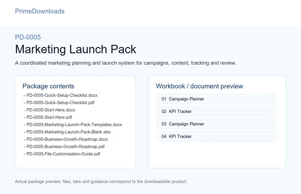 Marketing Launch Pack preview