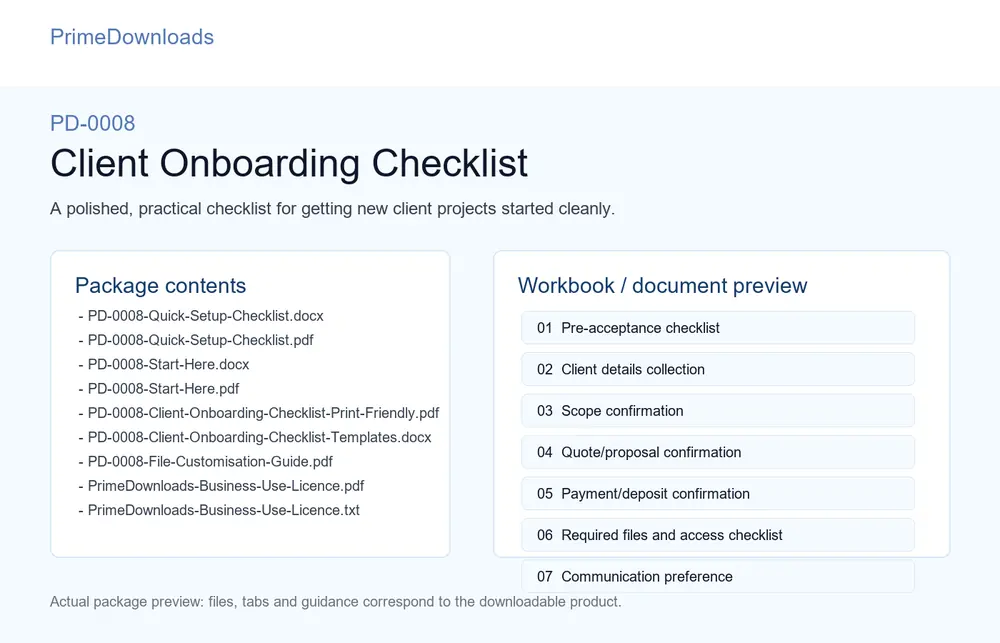 Client Onboarding Checklist preview