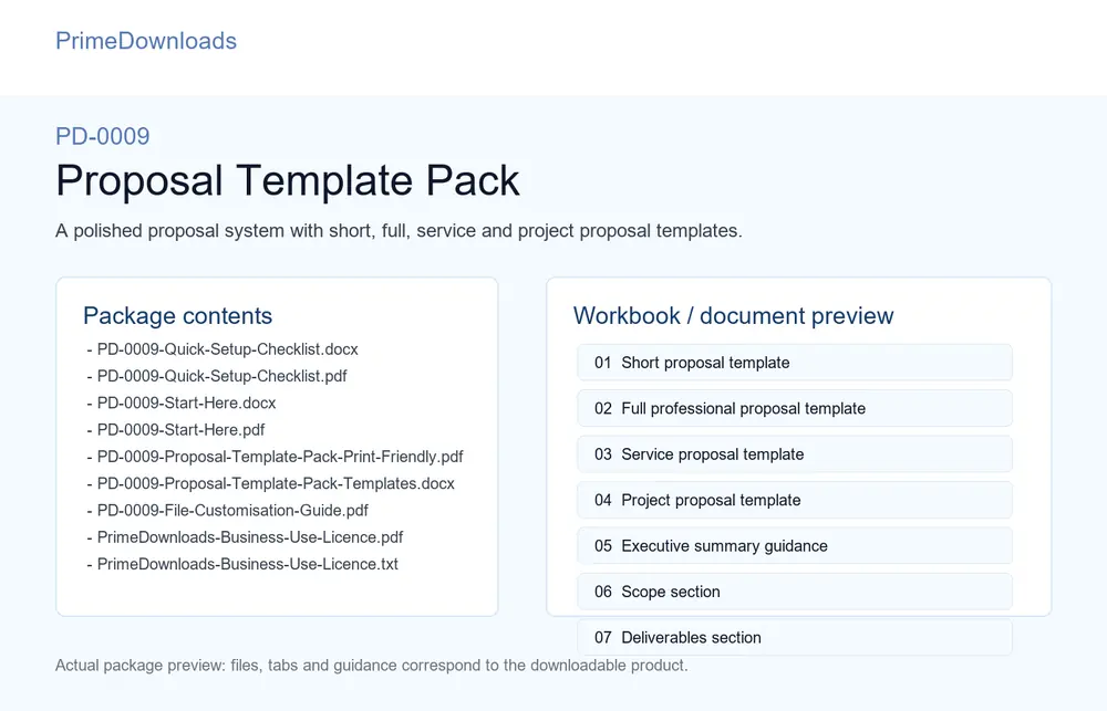 Proposal Template Pack preview
