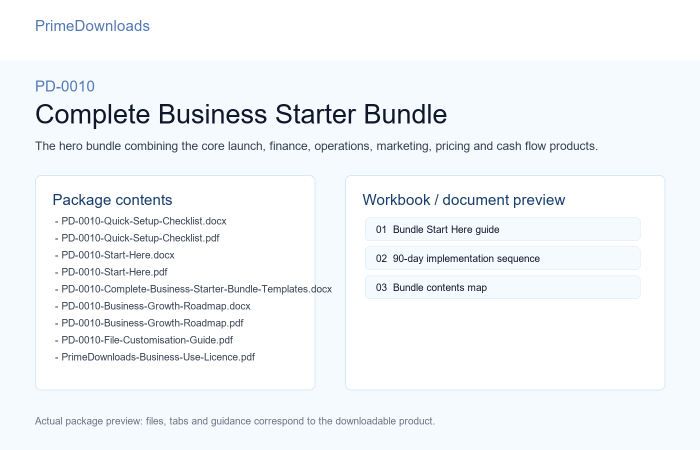 PD-0010 Complete Business Starter Bundle preview