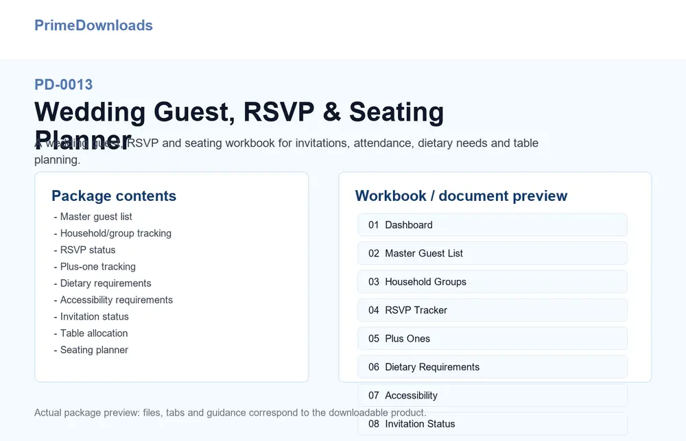 Wedding Guest, RSVP & Seating Planner preview
