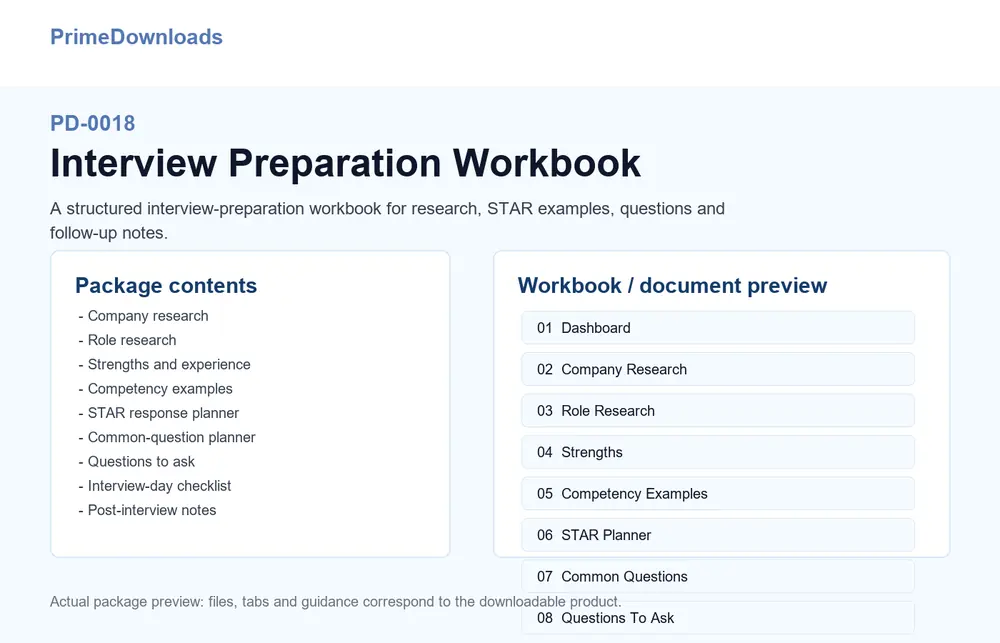 Interview Preparation Workbook preview