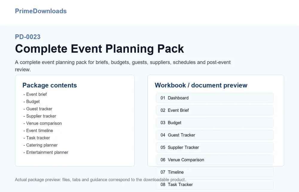 Complete Event Planning Pack preview