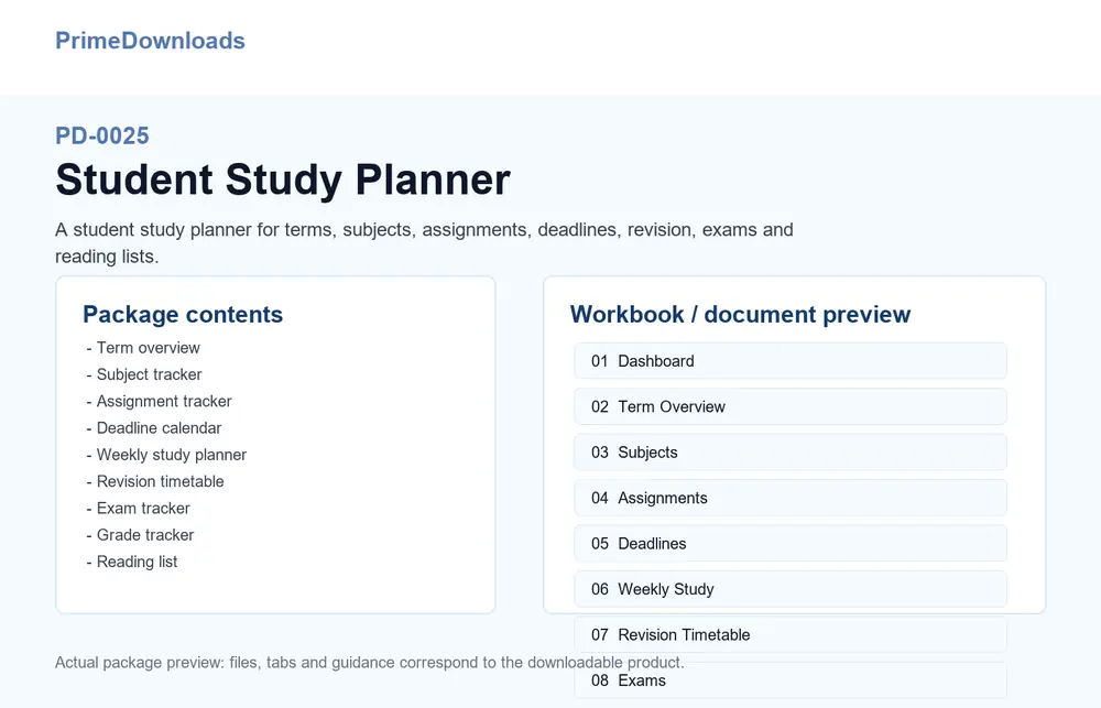 Student Study Planner preview