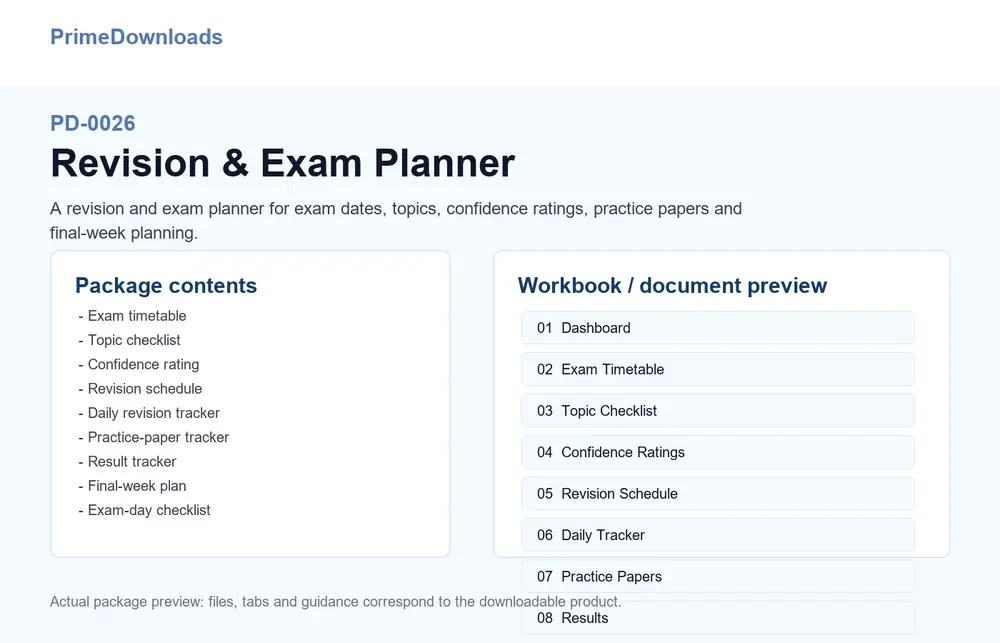 Revision & Exam Planner preview